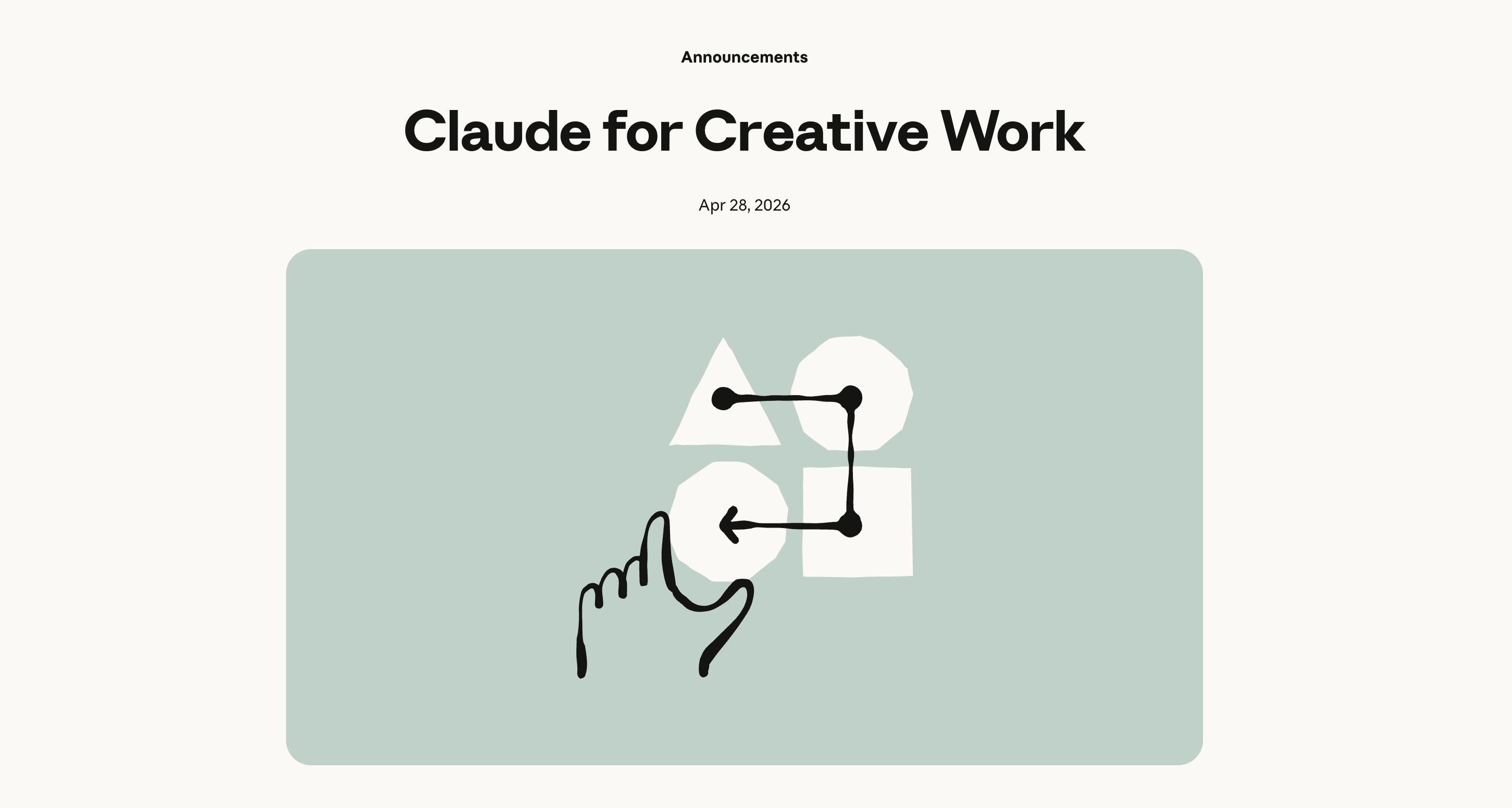Anthropic announcement: Claude for Creative Work
