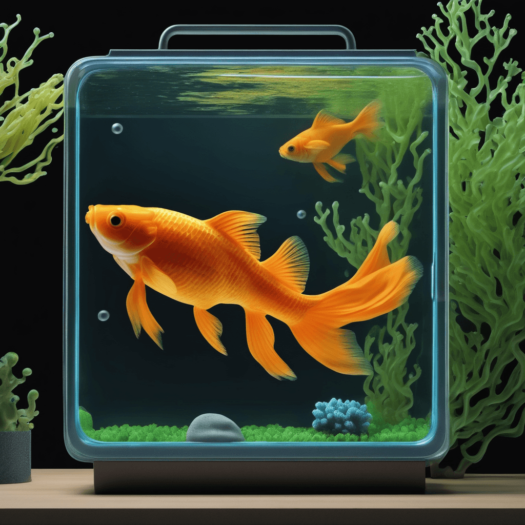 Goldfish in a glass aquarium