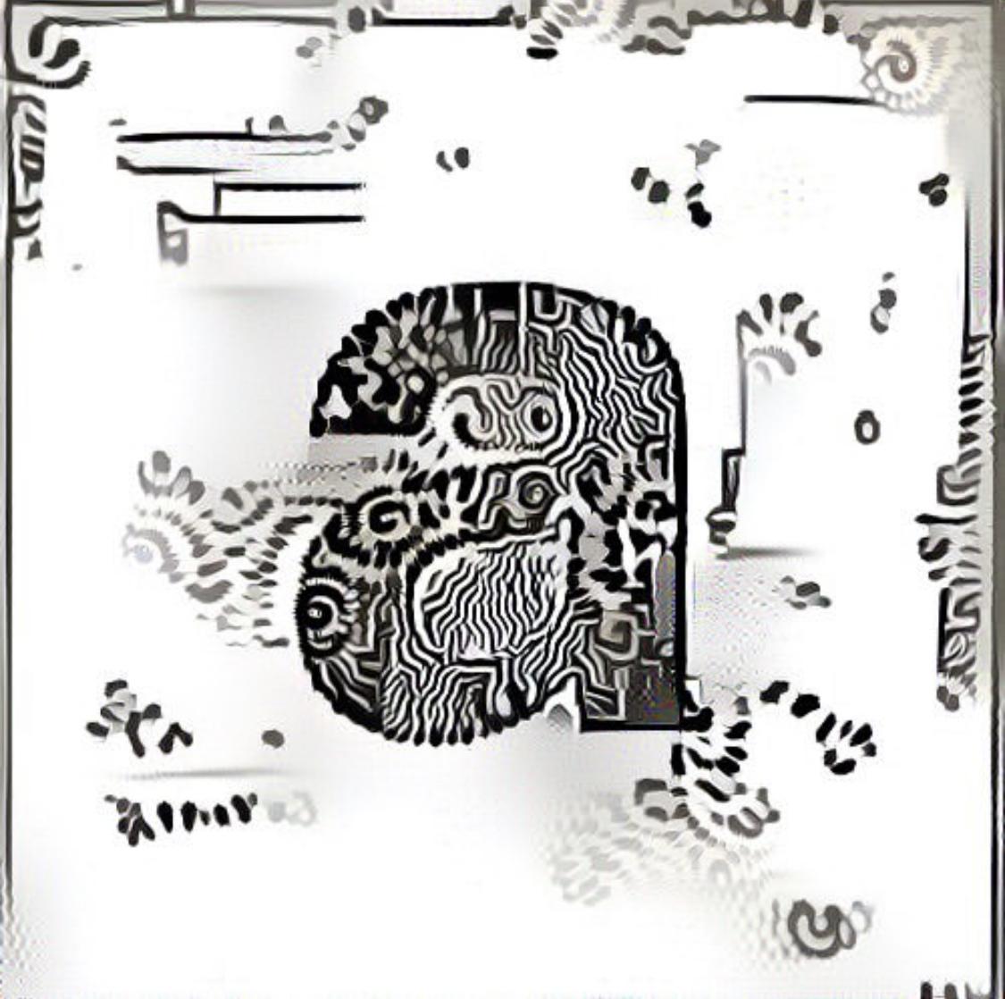 Style transfer letterform in black and white pattern