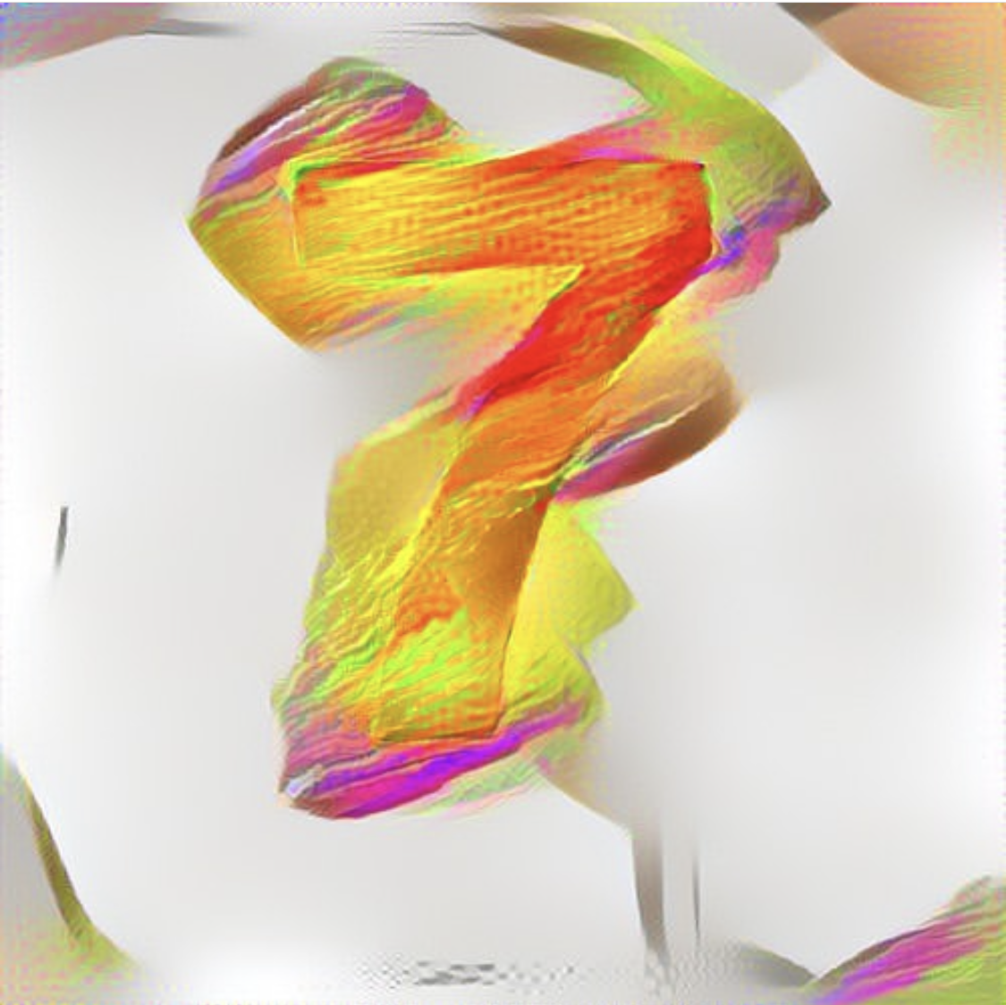 Style transfer letterform in orange and yellow