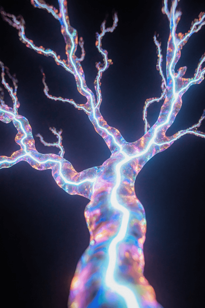 Glowing tree, style variation