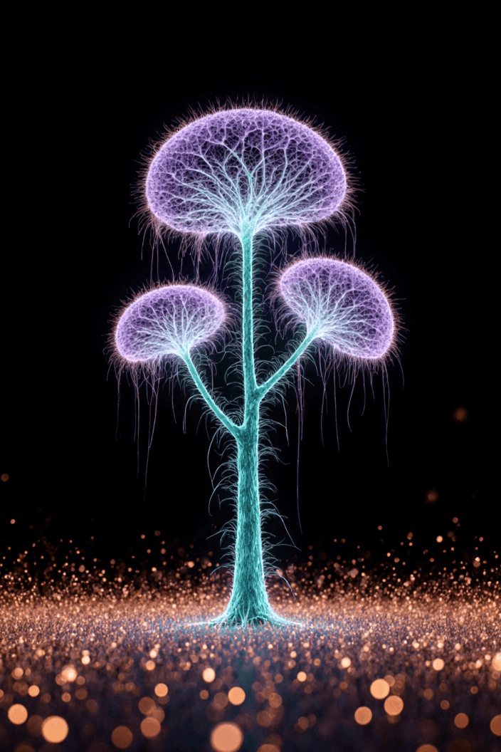 Glowing tree, style variation