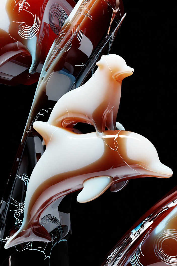 Custom model output — dog riding a dolphin