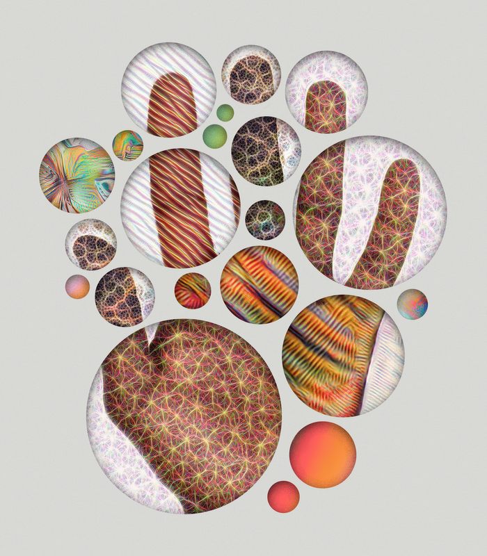 illustrative hand using multiple and varying txtures