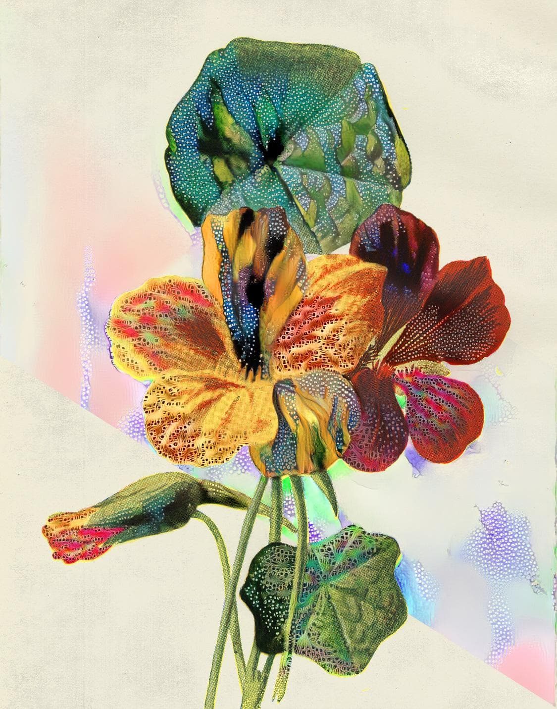 painting of a flower with subtle texture changes